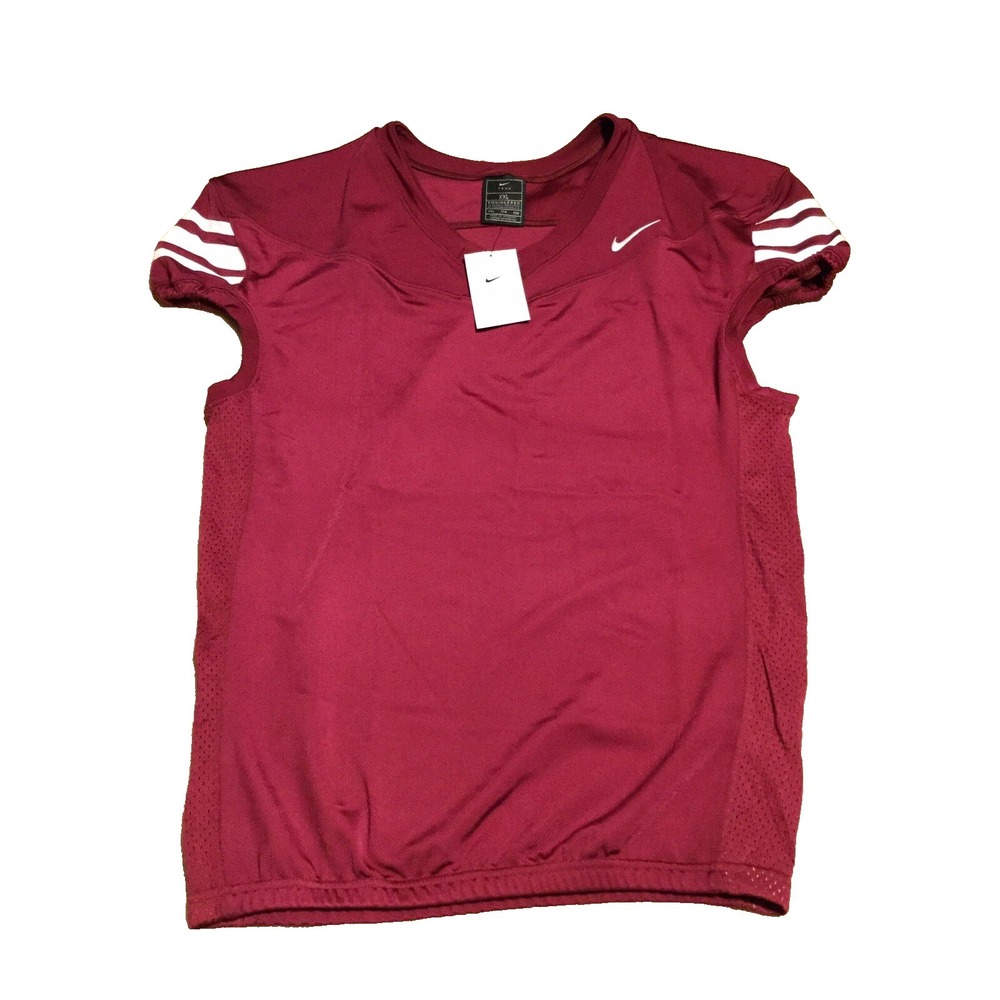 Nike Football Performance Jersey Mesh Vented Mens XL‎  MAROON with WHITE Stripe